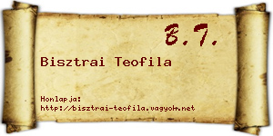Bisztrai Teofila névjegykártya